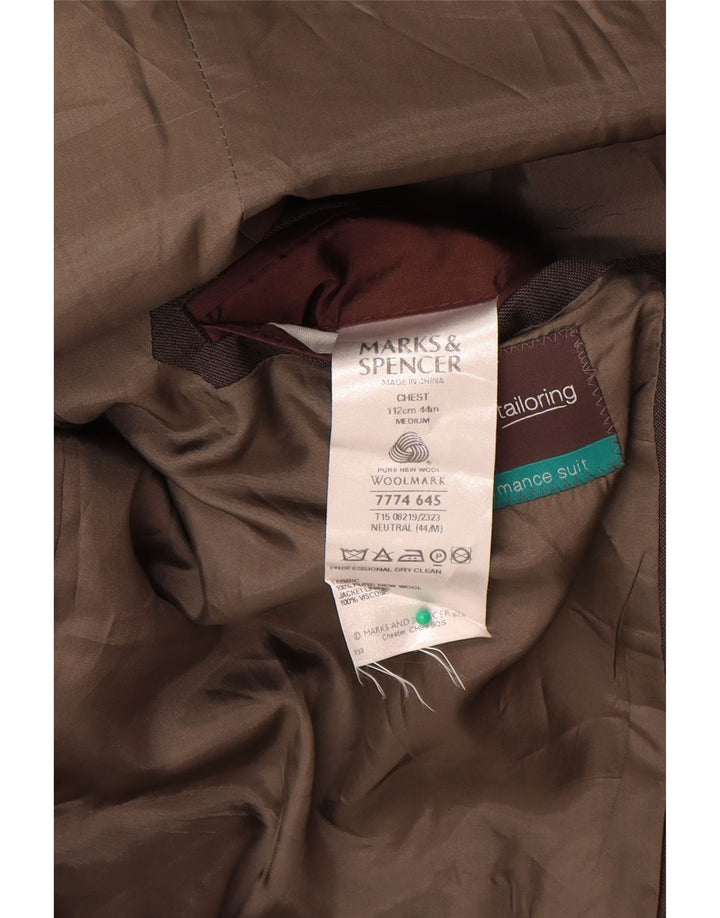 Jaqueta blazer masculina de 2 botões Marks & Spencer Reino Unido 44 2XL lã virgem cinza