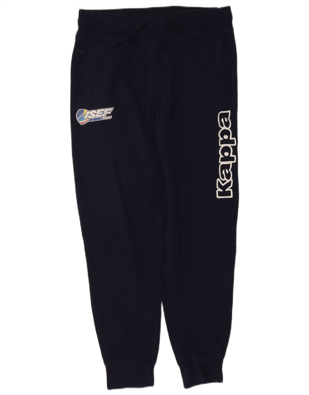 Kappa Mens Graphic Tracksuit Calça Joggers Pequeno Poliéster Azul Marinho