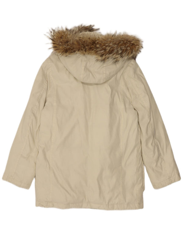 Casaco feminino acolchoado com capuz e ajuste solto Paul & Shark Reino Unido 10 pequeno off white