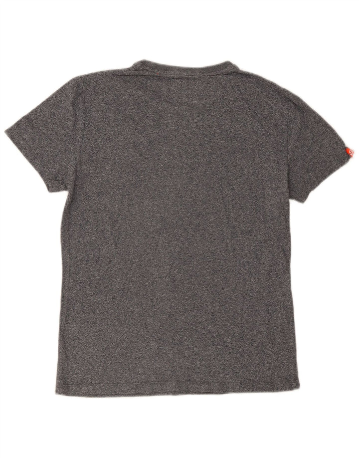 Camiseta masculina Superdry Top pequeno algodão manchado cinza