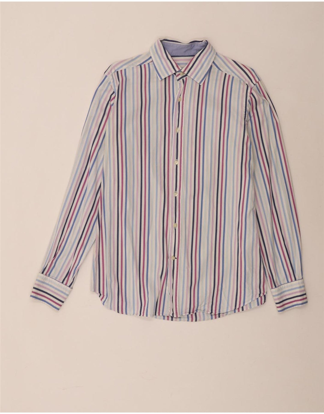 Camisa masculina Massimo Dutti grande listrada multicolorida