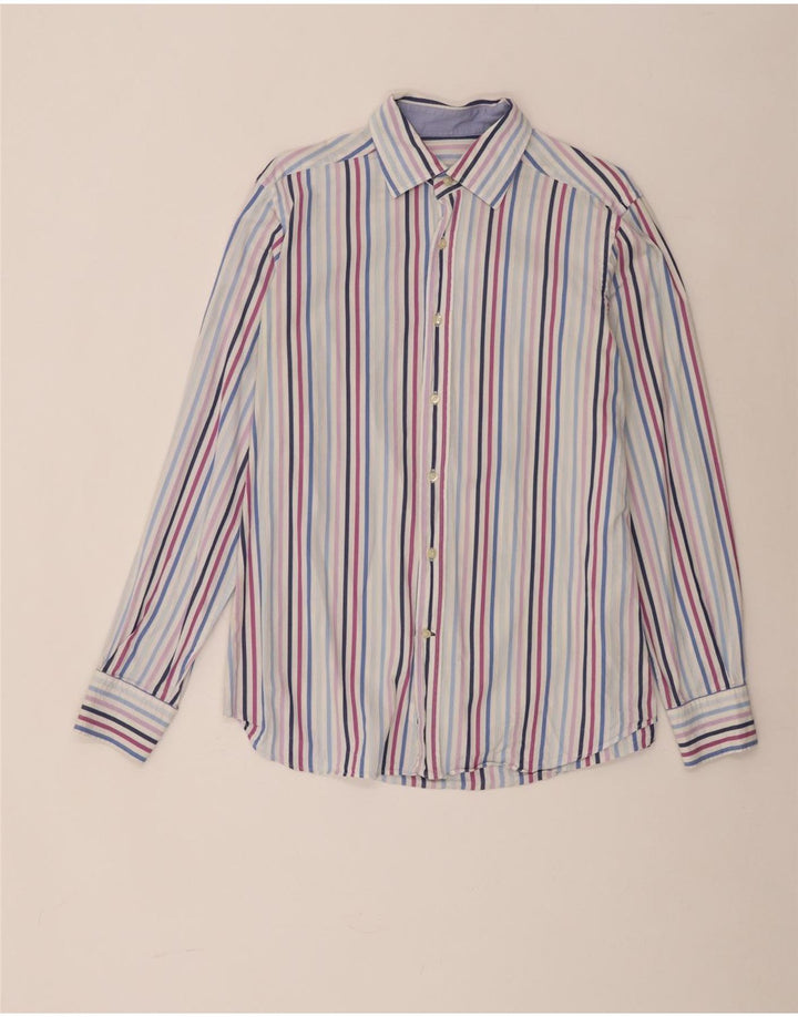 Camisa masculina Massimo Dutti grande listrada multicolorida