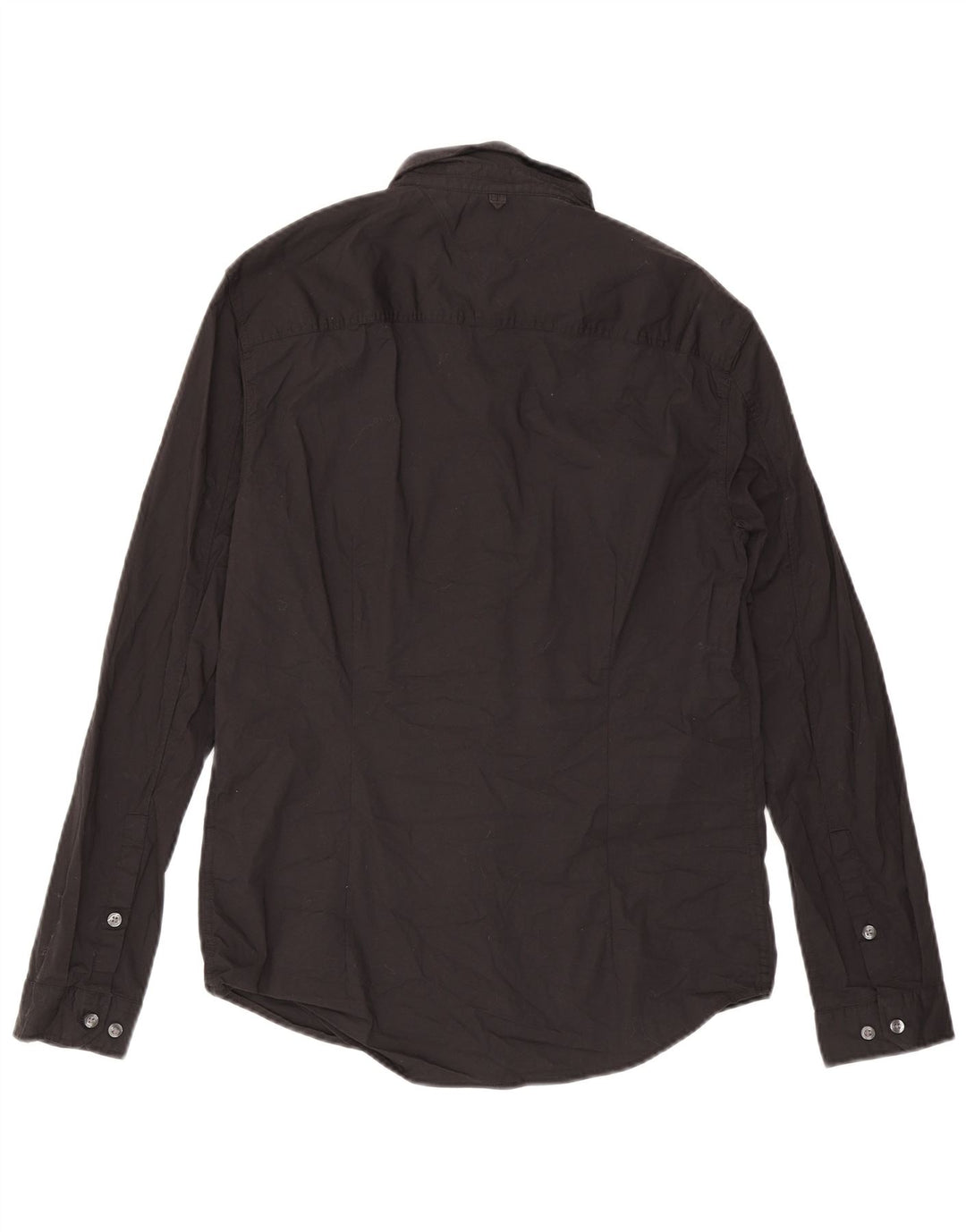Camisa masculina Tommy Hilfiger Slim Fit grande algodão preto