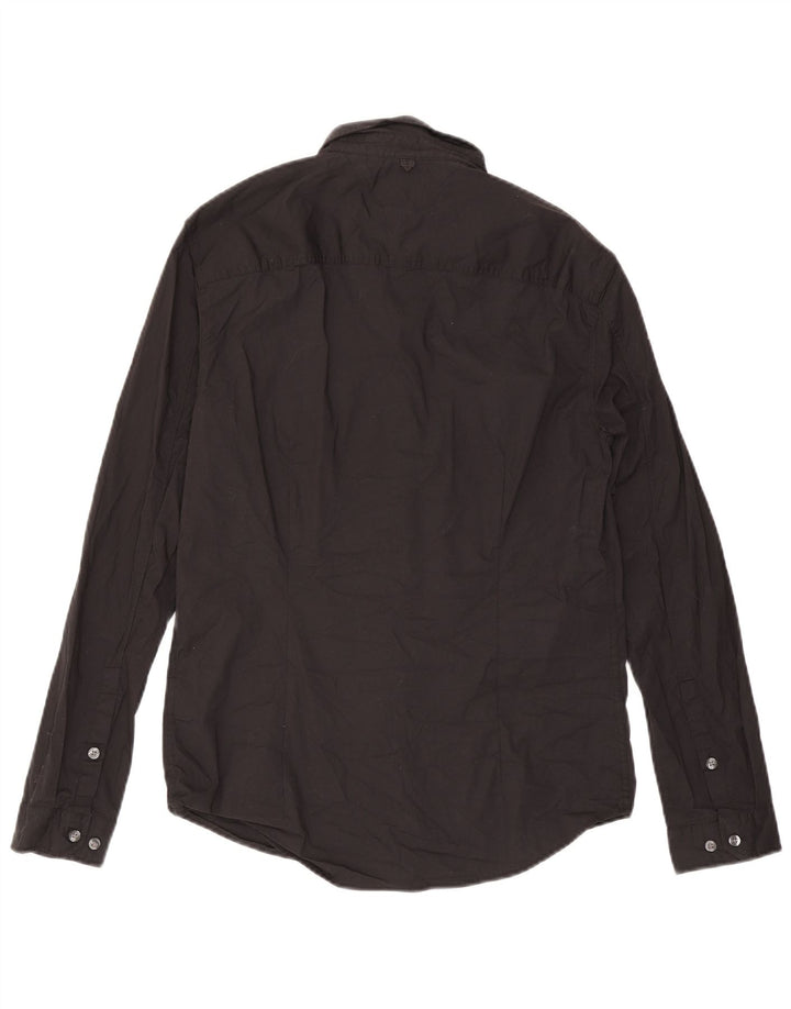 Camisa masculina Tommy Hilfiger Slim Fit grande algodão preto