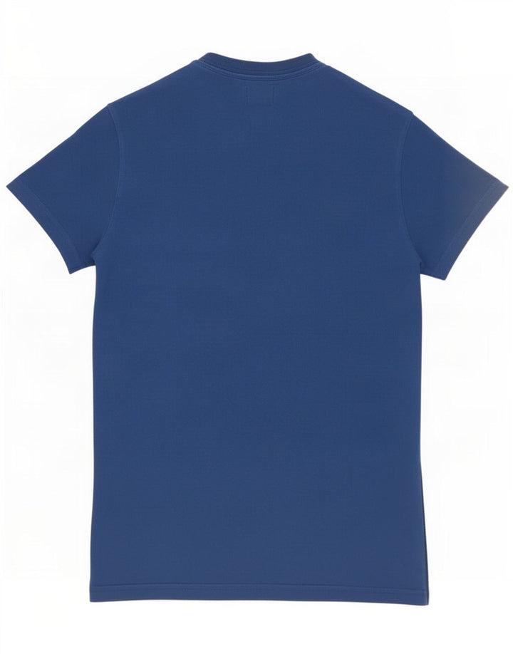 Camiseta masculina Replay com estampa gráfica pequena de algodão azul