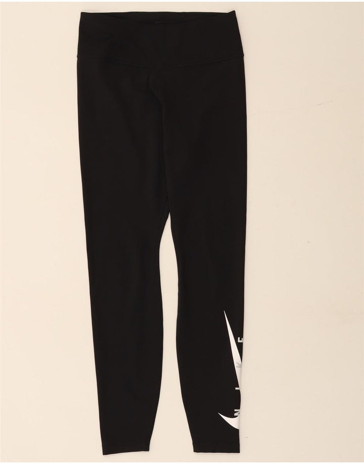 Leggings Nike Dri Fit Graphic Femininas UK 12 Médias Pretas