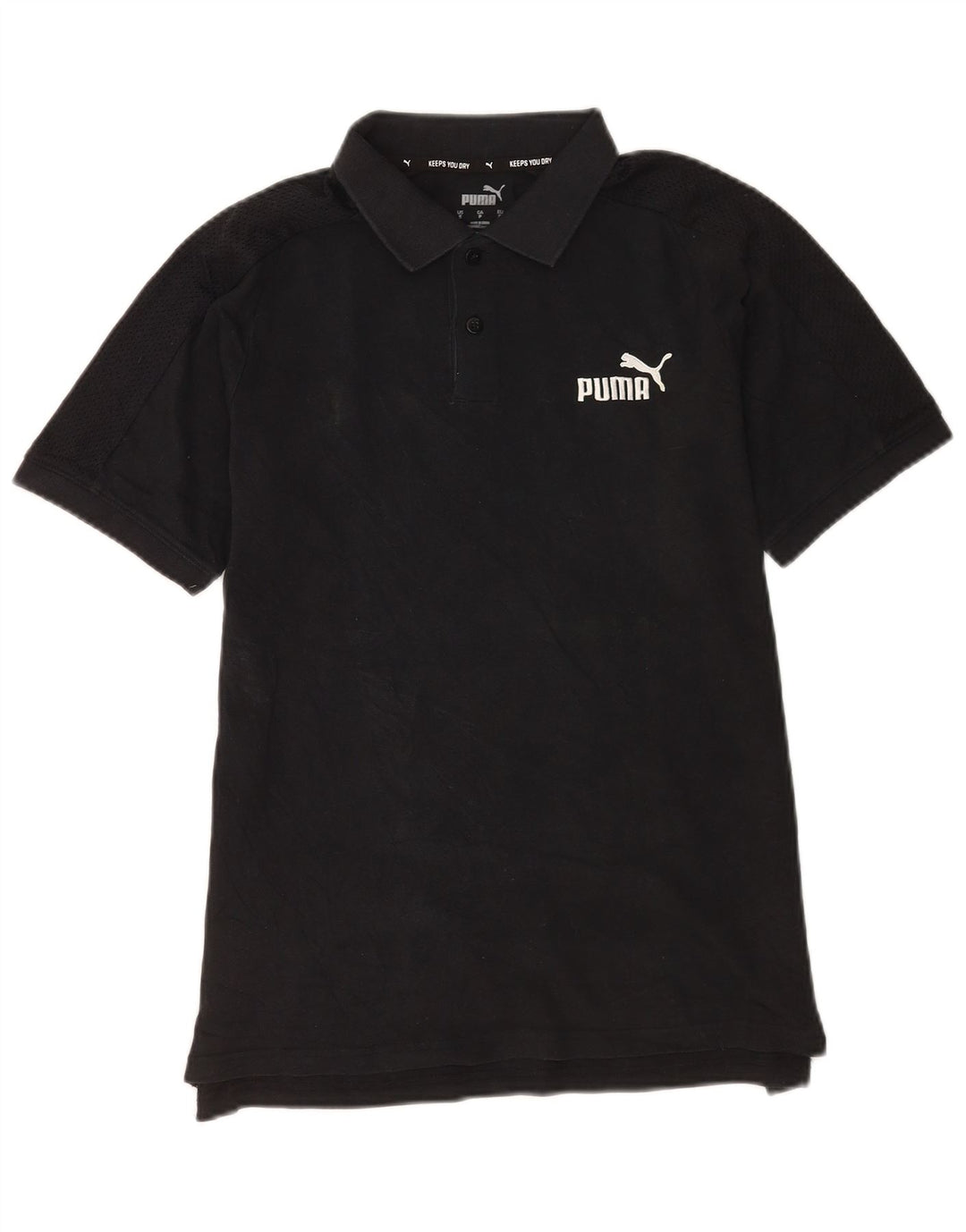 Camisa polo masculina Puma pequena algodão preto
