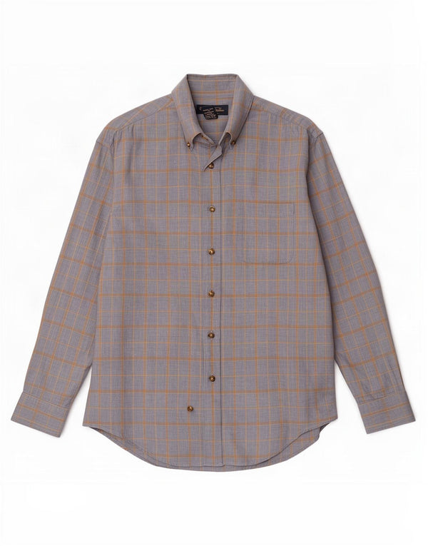 Camisa masculina de flanela Brooks Brothers algodão xadrez azul médio