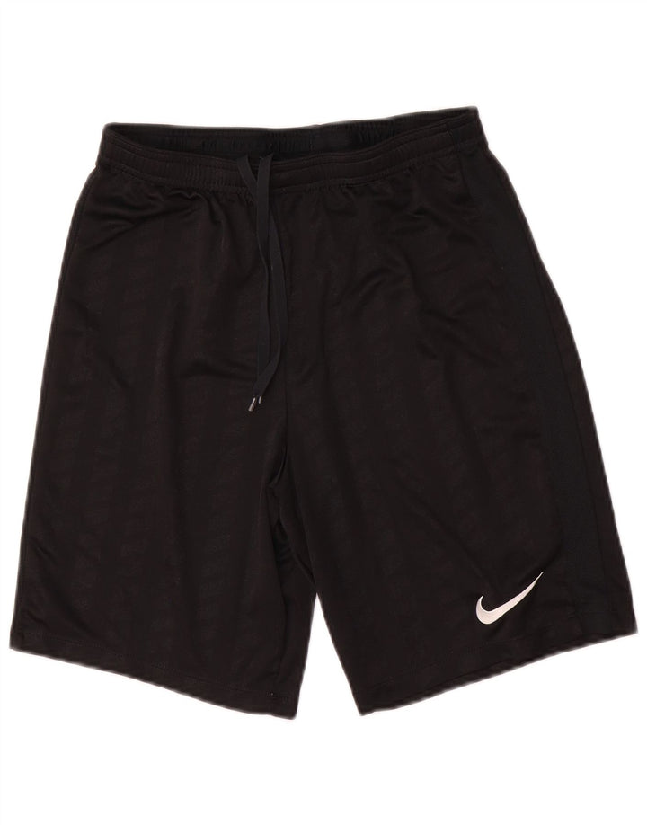 Shorts esportivos masculinos Nike Dri Fit pequenos de poliéster listrado preto