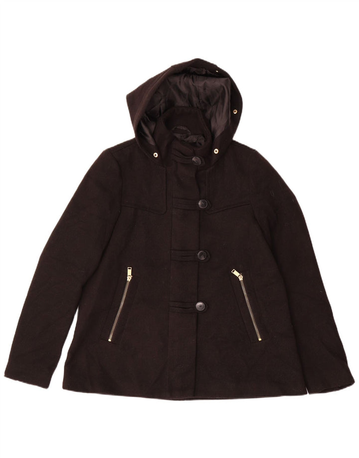 Jaqueta bomber com capuz feminina Zara UK 6 XS poliéster preto