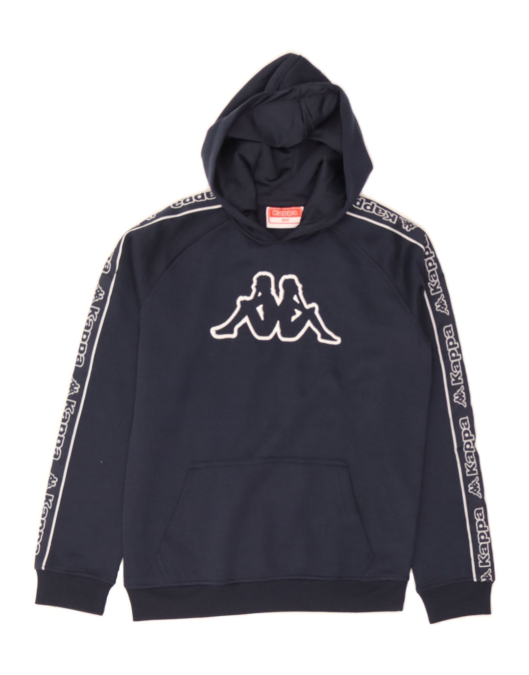KAPPA Boys Graphic Hoodie Jumper 13-14 Years Navy Blue Cotton Vintage Kappa and Second-Hand Kappa from Messina Hembry 