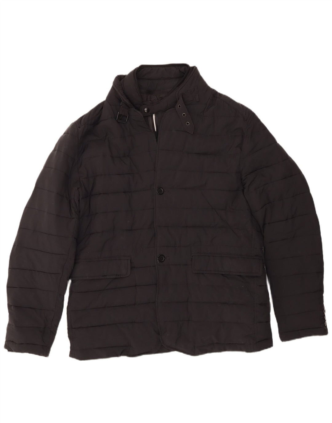 Jaqueta acolchoada masculina Zara UK 40 grande poliéster preto