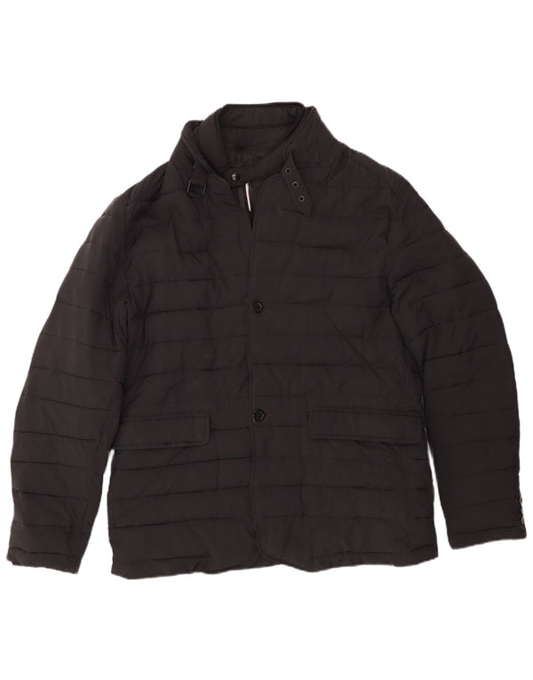Jaqueta acolchoada masculina Zara UK 40 grande poliéster preto