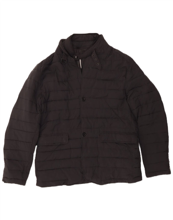 Jaqueta acolchoada masculina Zara UK 40 grande poliéster preto