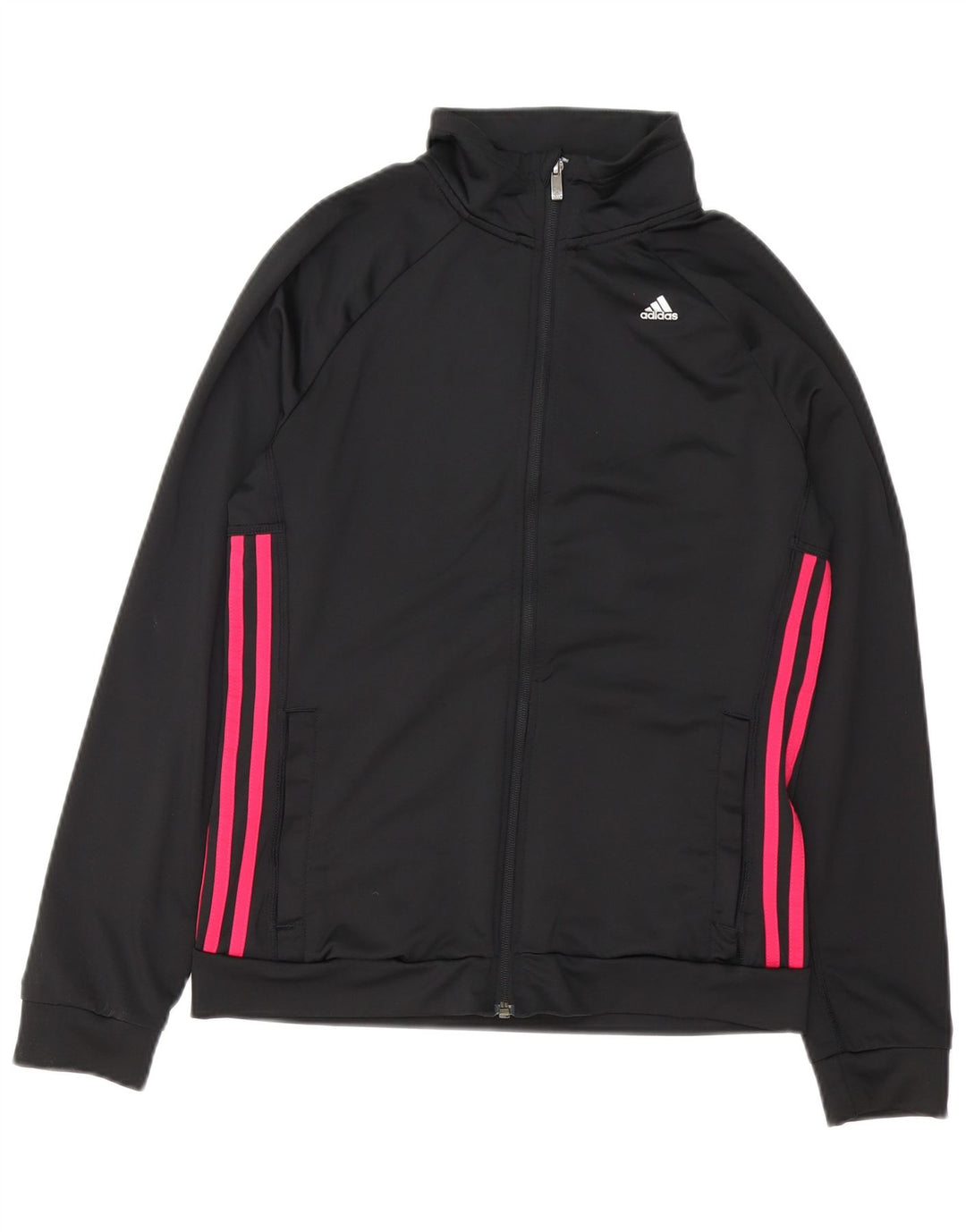 Adidas Womens Climalite Oversized Tracksuit Top Jacket UK 8/10 Pequeno Preto