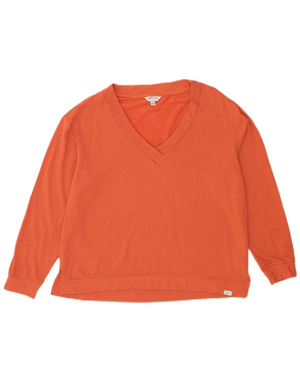 Orvis moletom feminino oversized jumper UK 16 grande laranja modal