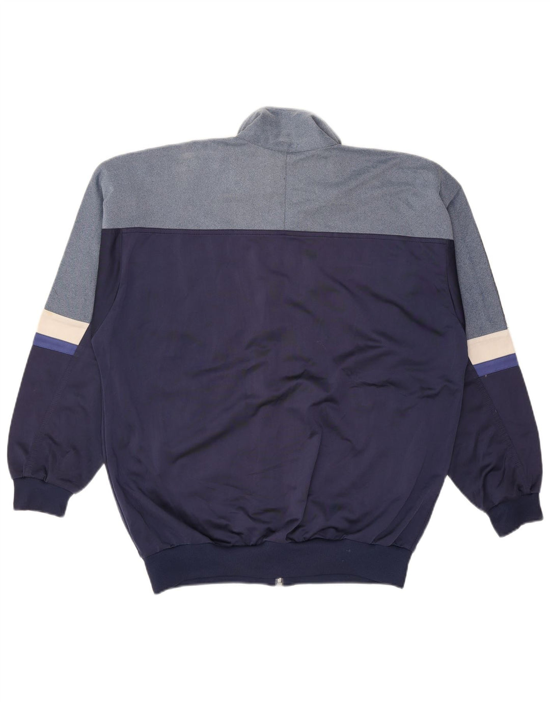 Jaqueta ASICS masculina com agasalho gráfico grande bloco colorido azul marinho