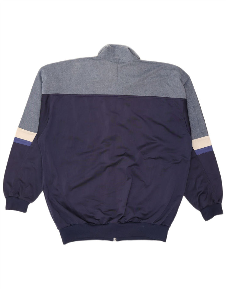 Jaqueta ASICS masculina com agasalho gráfico grande bloco colorido azul marinho
