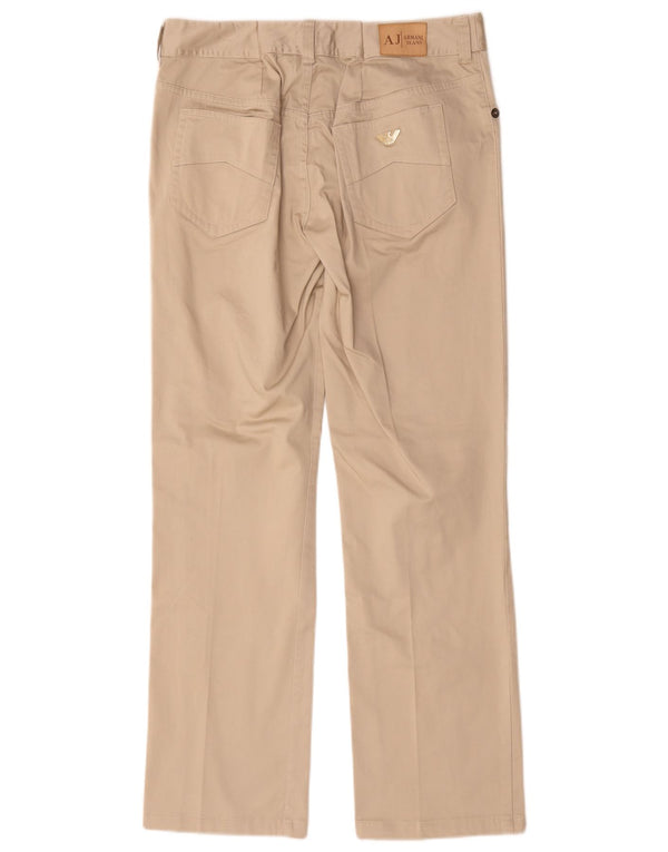Calça feminina reta casual Armani W30 L29 algodão bege