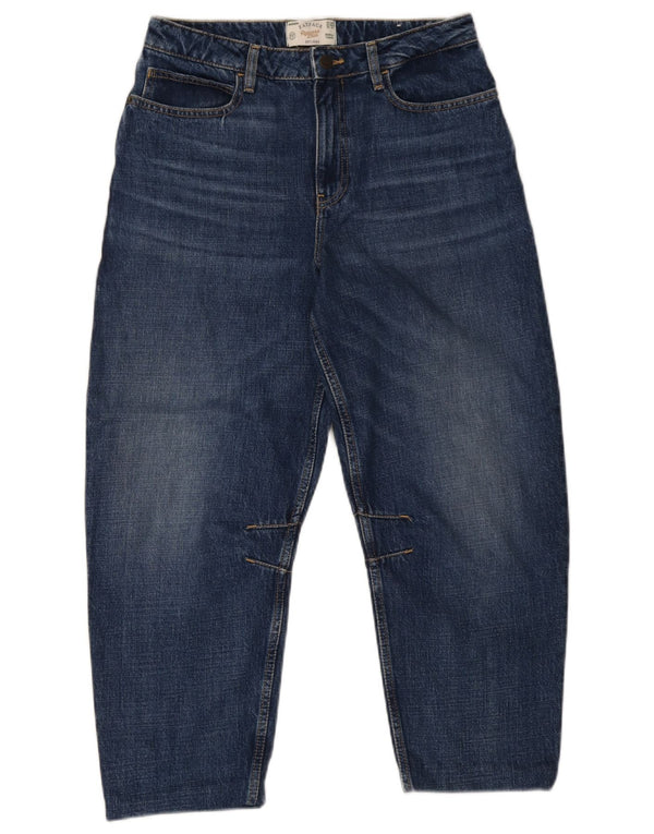 Calça jeans feminina de cintura alta Fat Face W30 L24 algodão azul marinho