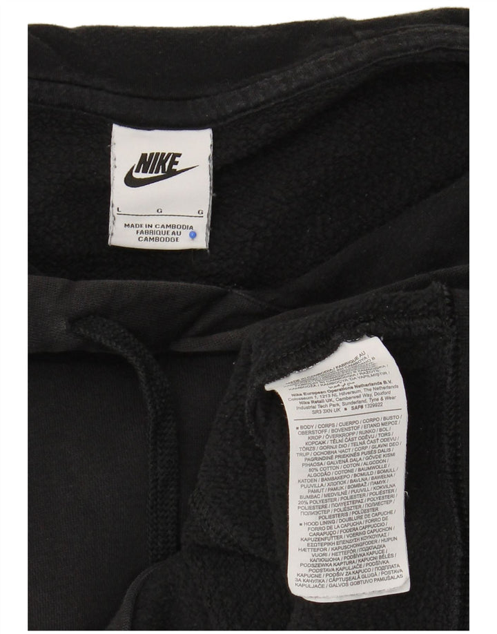 NIKE Mens Hoodie Jumper Grande Algodão Preto