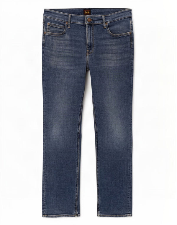 Lee Mens West Straight Jeans W32 L30 Azul Algodão