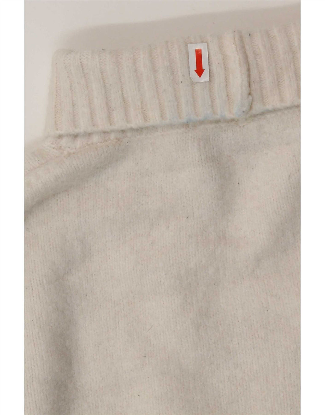 Zara Suéter feminino oversized com gola redonda Reino Unido 10 pequeno acrílico branco