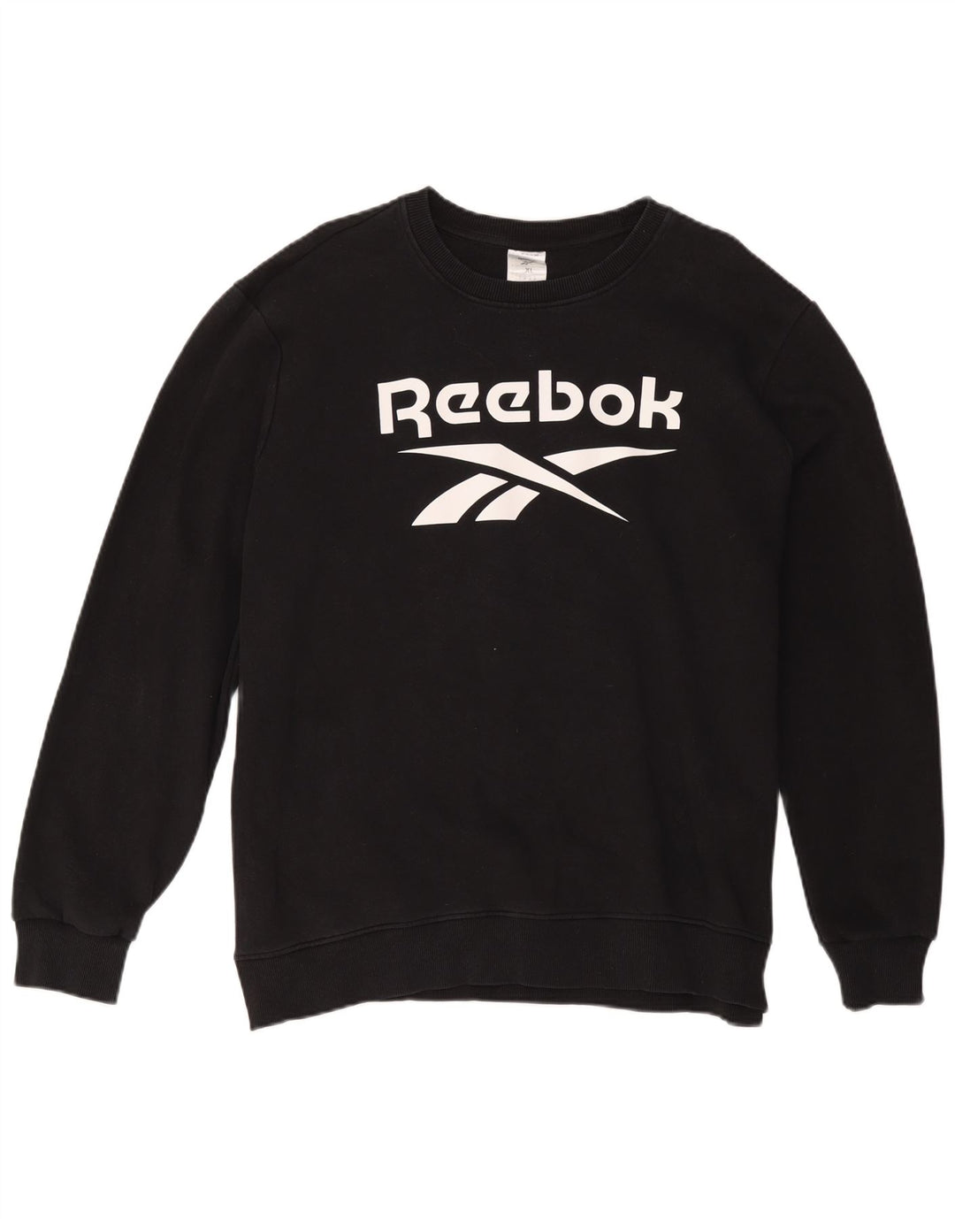 Reebok Mens Graphic Moletom Jumper XL Algodão Preto