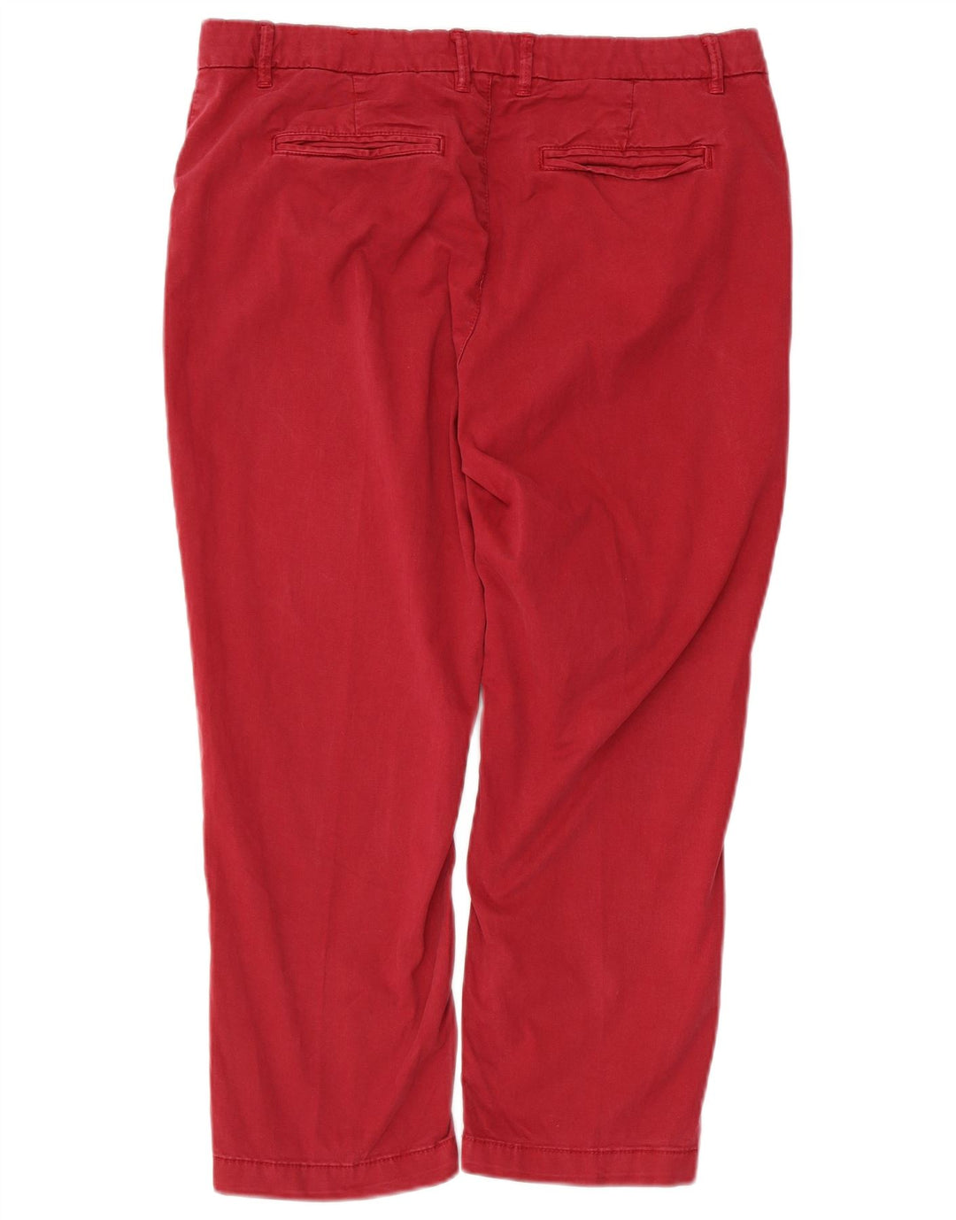 Calça capri feminina FAT FACE reta Reino Unido 12 médio W34 L23 algodão vermelho