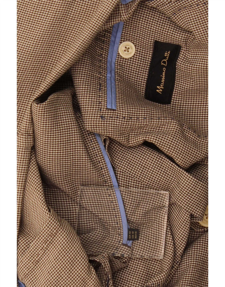 Jaqueta blazer masculina Massimo Dutti com 2 botões UE 50 médio marrom houndstooth
