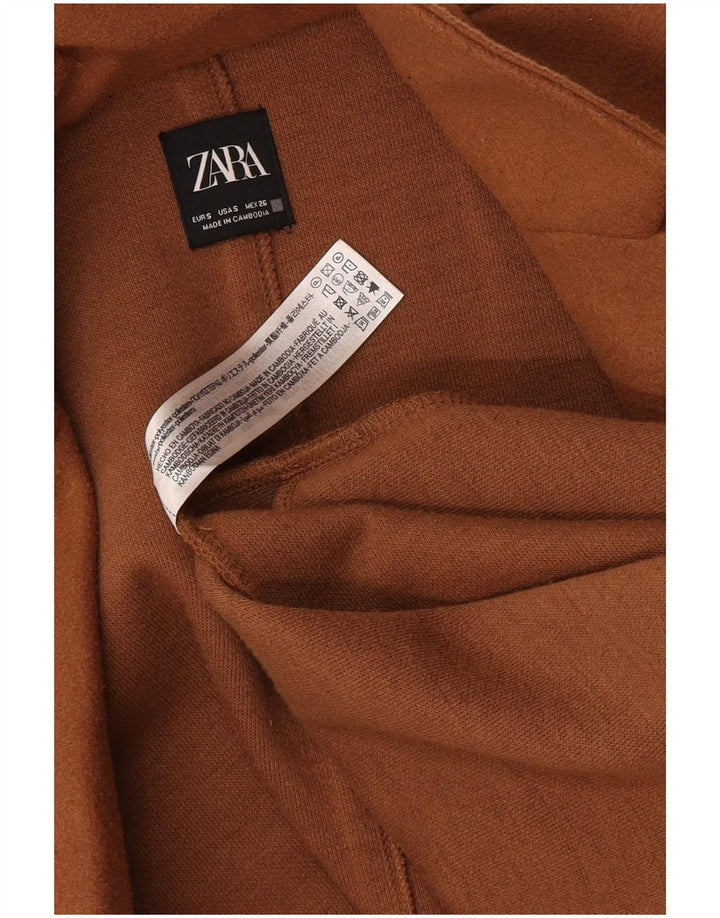 Sobretudo feminino Zara UK 10 pequeno poliéster bege