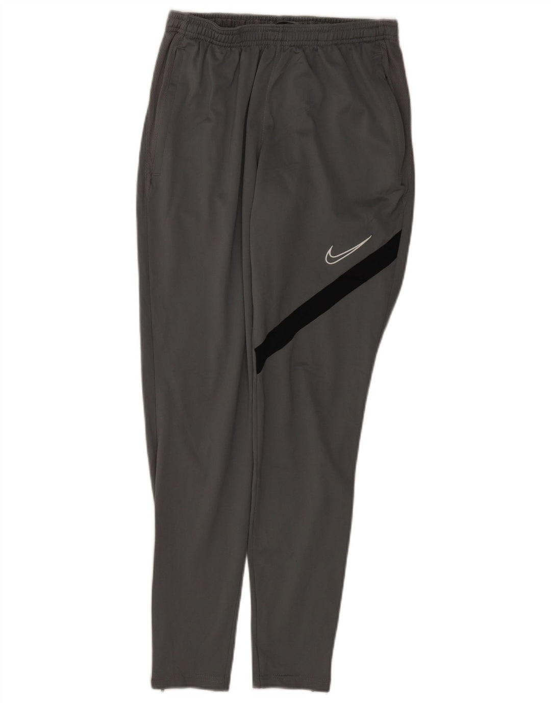 Calça de treino masculina Nike Dri Fit pequena cinza colorblock poliéster