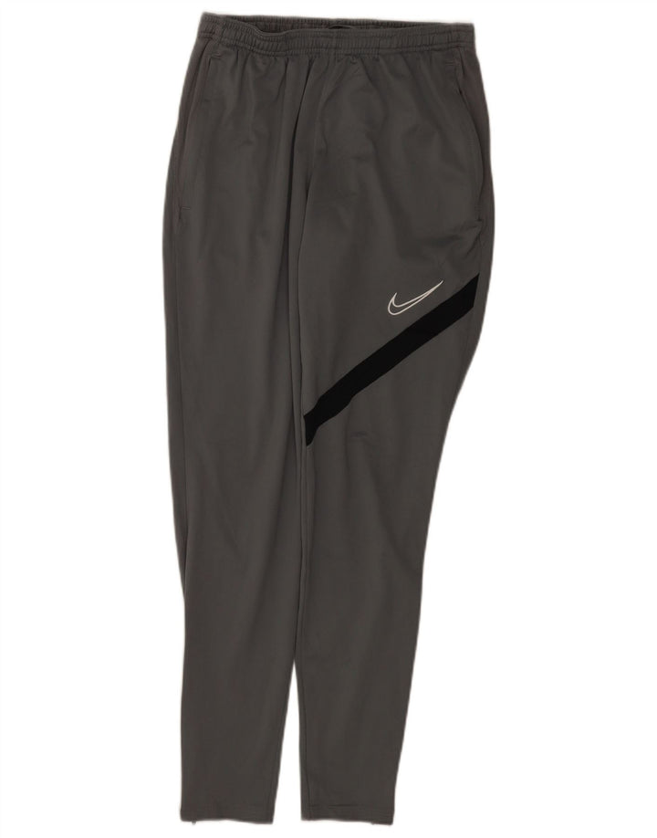 Calça de treino masculina Nike Dri Fit pequena cinza colorblock poliéster