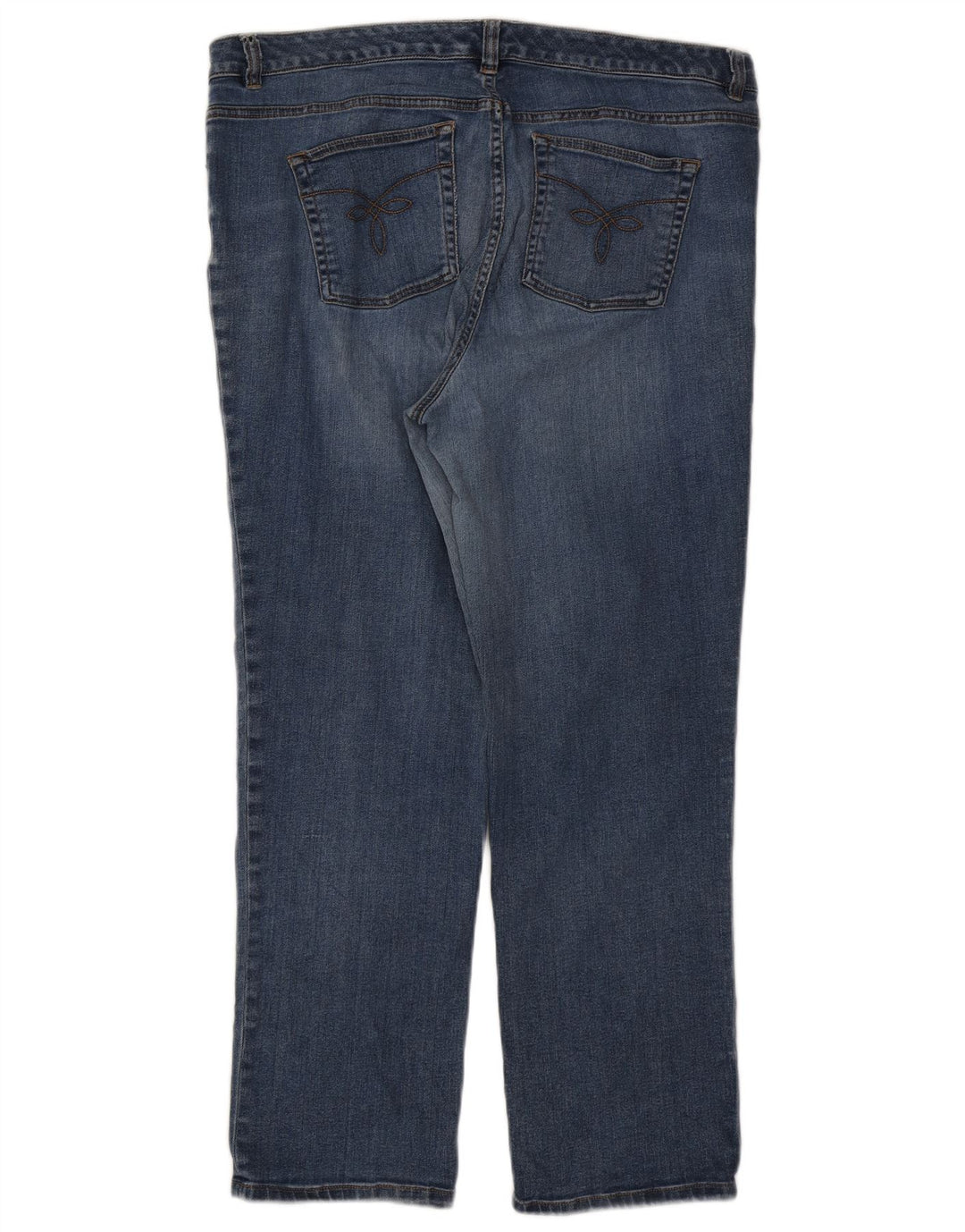 Calça jeans reta feminina CHAPS US 16 2XL W38 L28 algodão azul