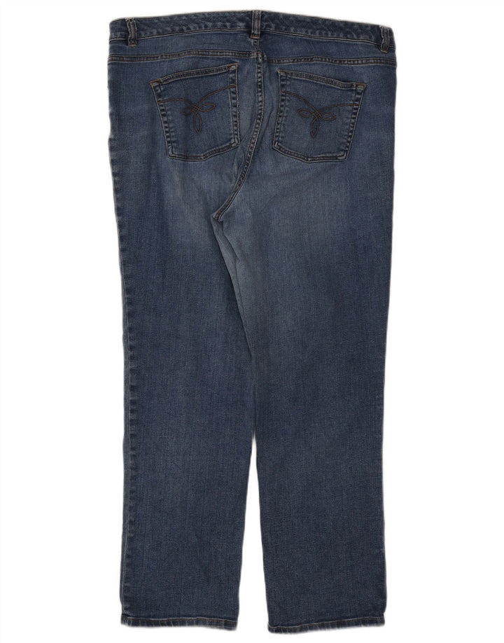 Calça jeans reta feminina CHAPS US 16 2XL W38 L28 algodão azul