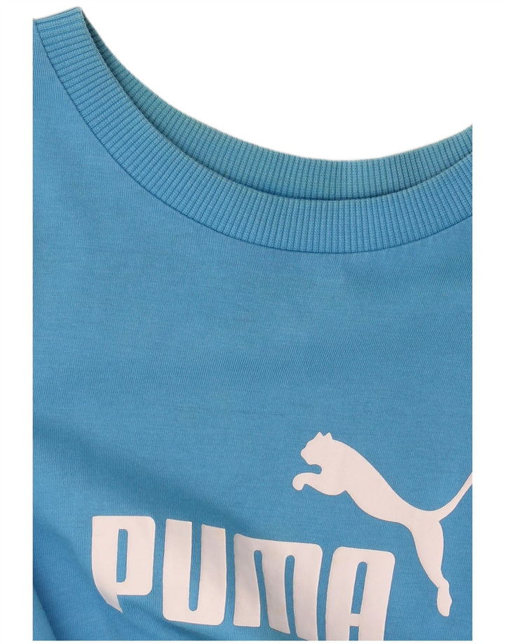 Puma Camiseta Feminina Graphic Top UK 12 Algodão Azul Médio