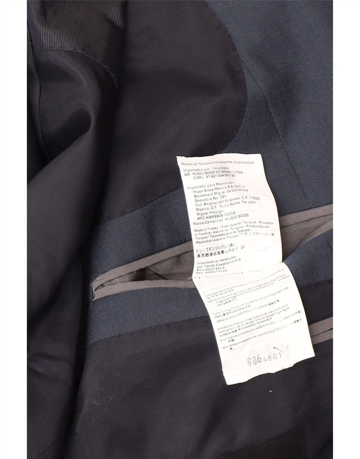 Jaqueta Blazer Masculina Hugo Boss com 2 Botões IT 48 Lã Azul Marinho Médio