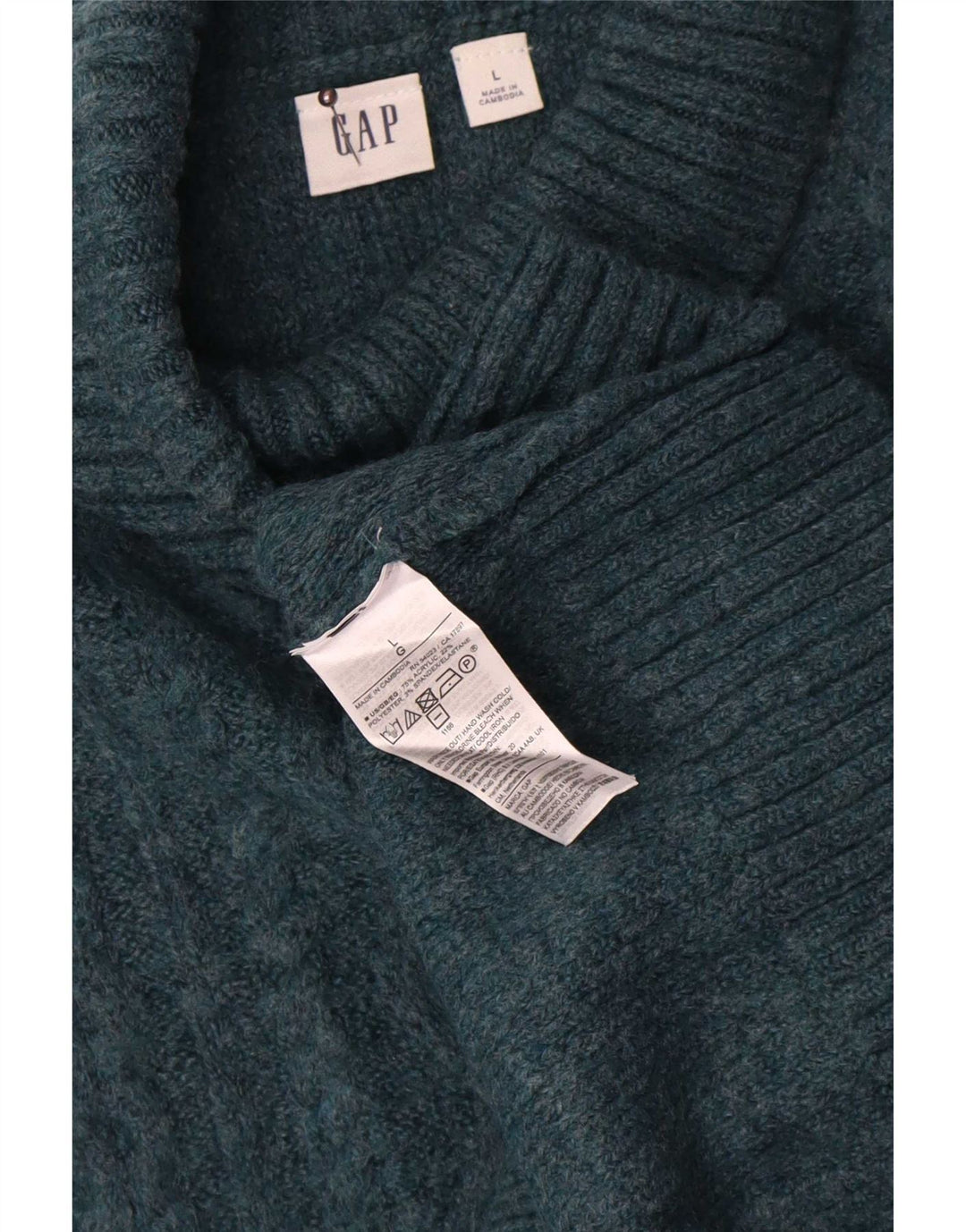 Suéter feminino Gap com gola alta e gola alta Reino Unido 16 grande acrílico verde