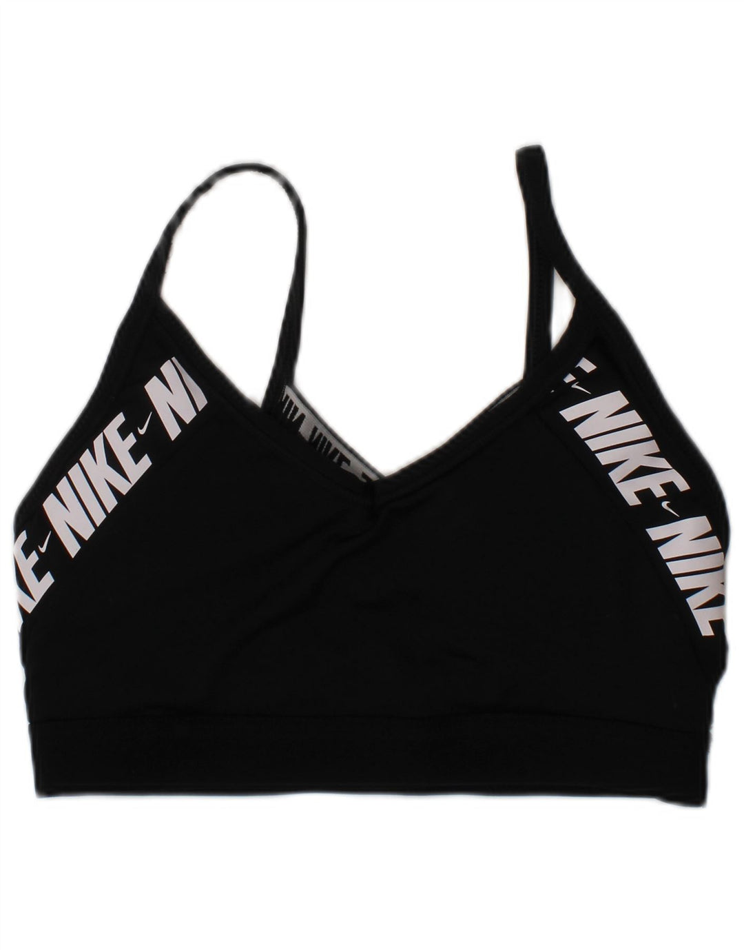 Sutiã esportivo acolchoado feminino Nike pequeno esportivo preto de poliéster