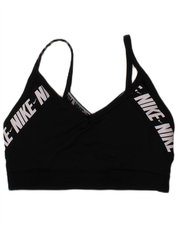 Sutiã esportivo acolchoado feminino Nike pequeno esportivo preto de poliéster