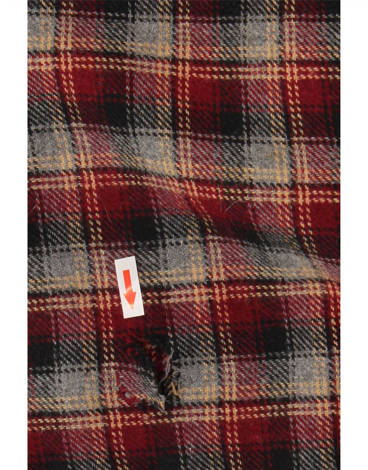 Camisa masculina de flanela Crown xadrez vermelho médio