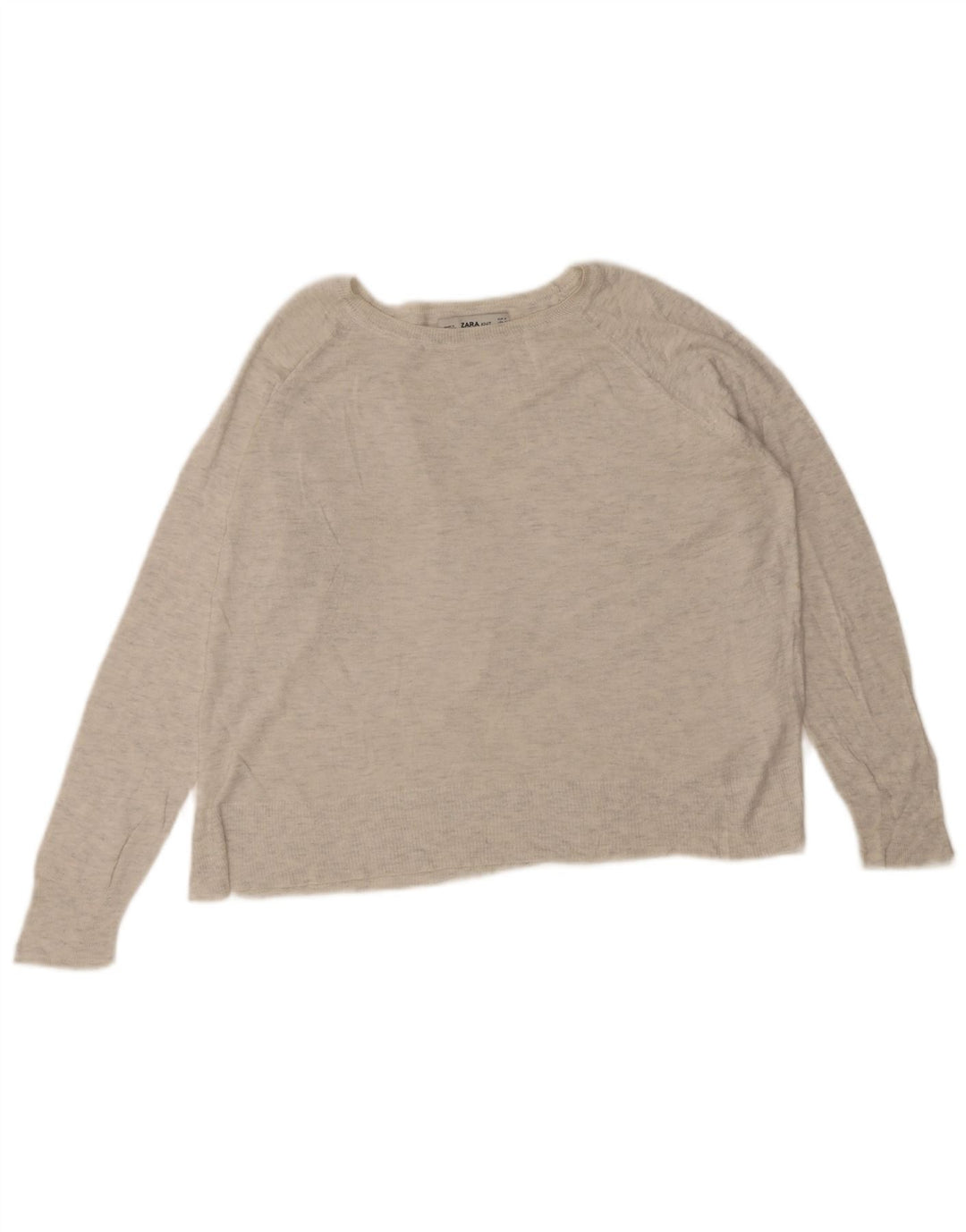 Suéter feminino Zara com gola canoa UK 14 cinza médio
