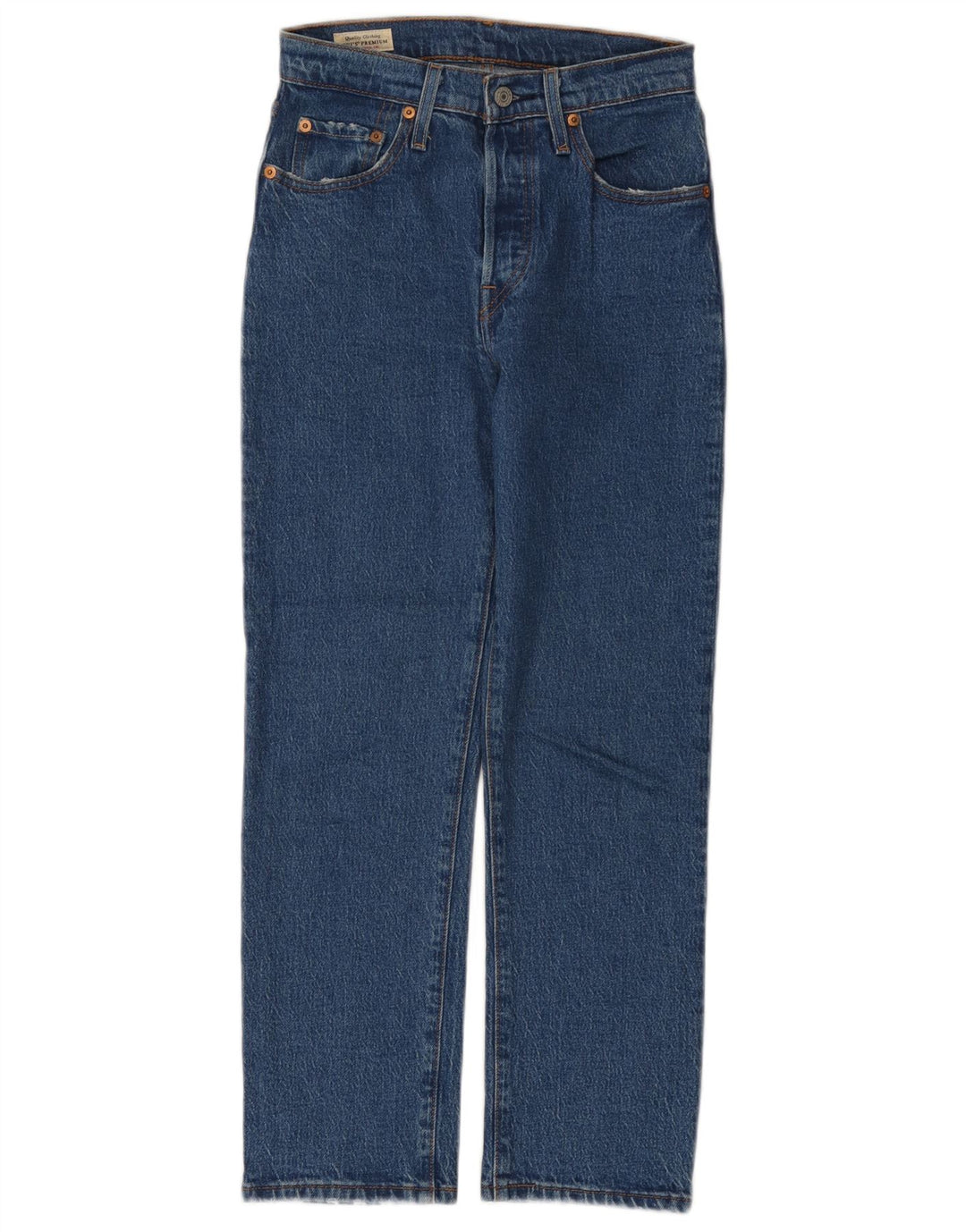 Calça jeans feminina Levi's 501 Straight W25 L26 azul algodão