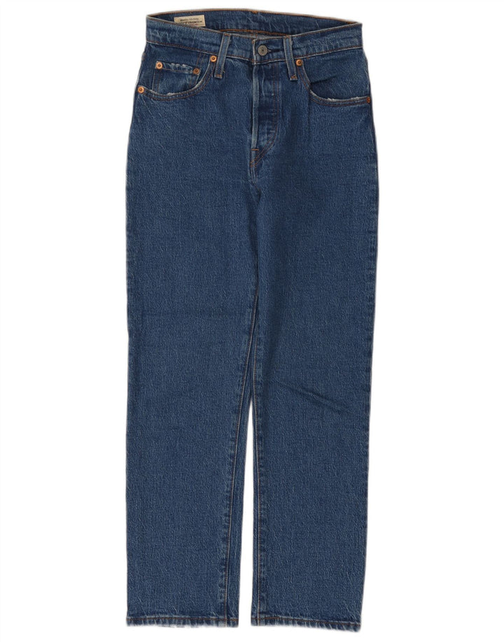 Calça jeans feminina Levi's 501 Straight W25 L26 azul algodão
