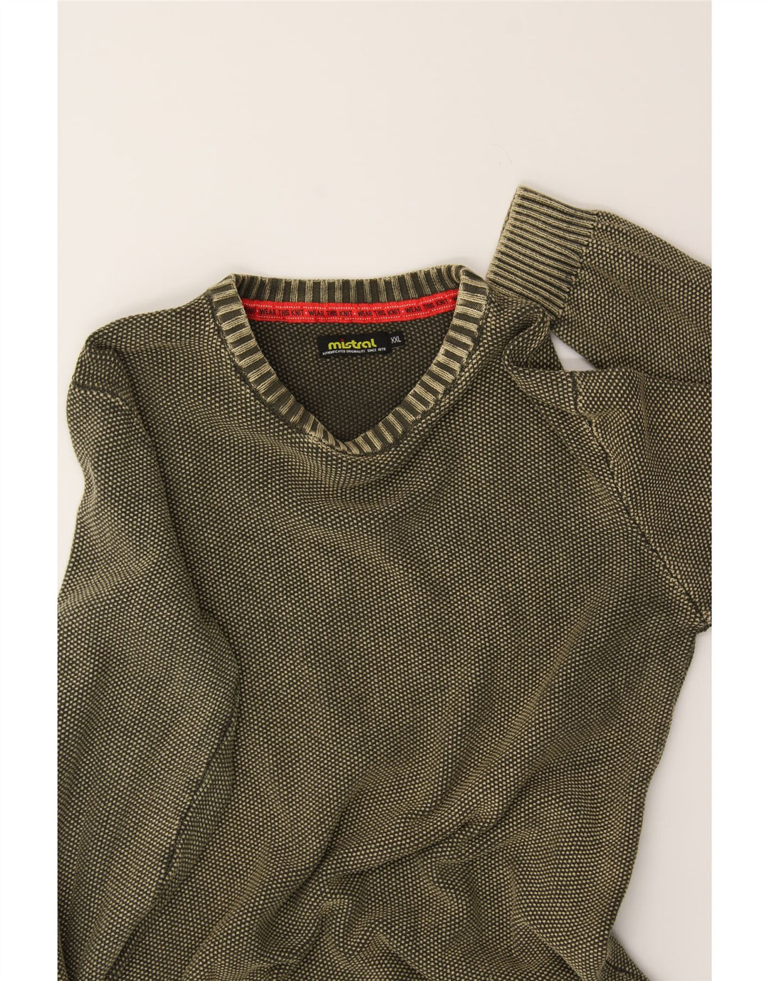 MISTRAL Womens Crew Neck Jumper Sweater UK 20 2XL Green Cotton Vintage Mistral and Second-Hand Mistral from Messina Hembry 
