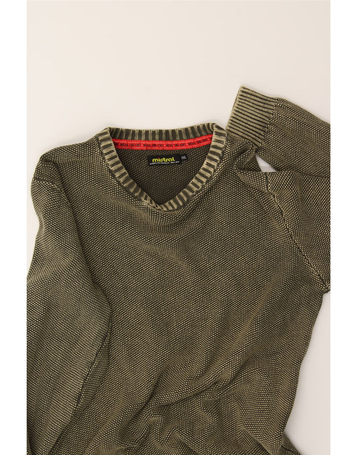 MISTRAL Womens Crew Neck Jumper Sweater UK 20 2XL Green Cotton Vintage Mistral and Second-Hand Mistral from Messina Hembry 