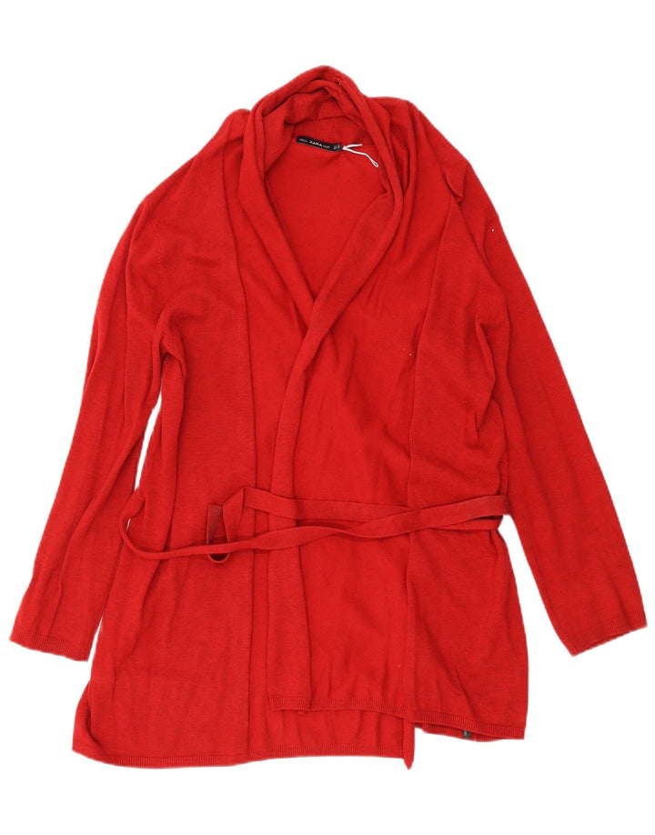 Suéter cardigã feminino Zara Reino Unido 12 viscose vermelha média