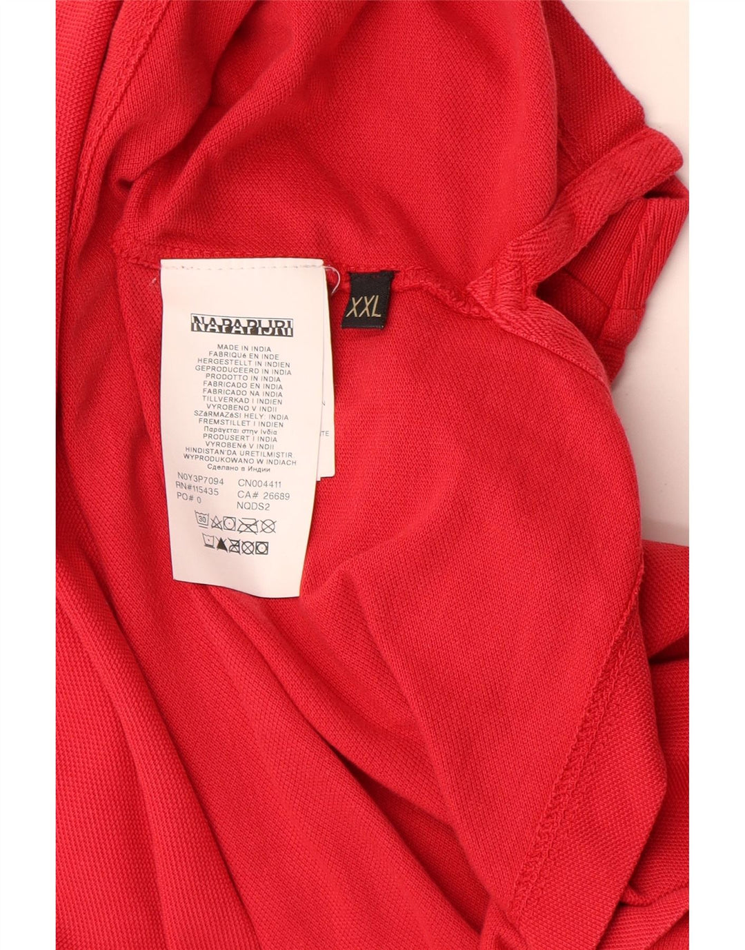 Camisa polo masculina NAPAPIJRI 2XL algodão vermelho