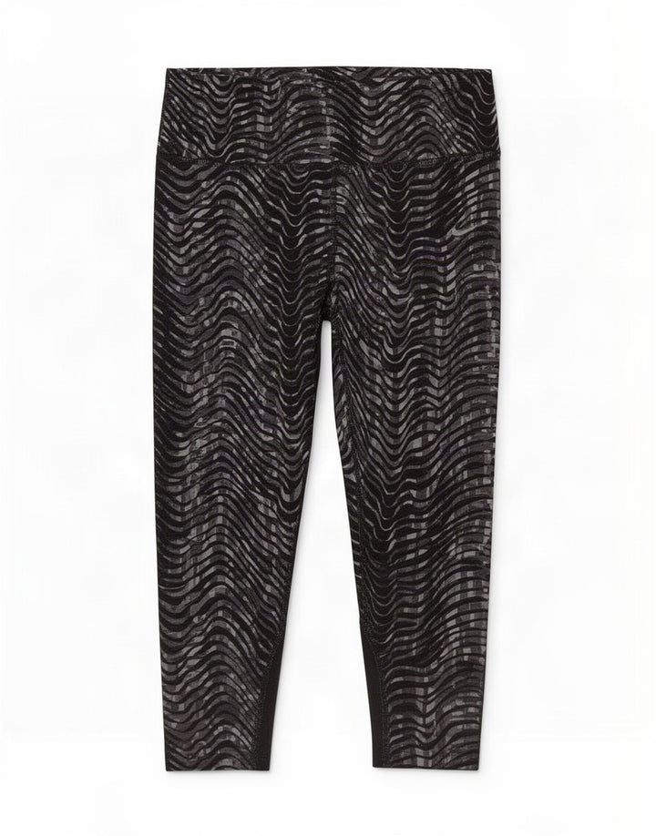 Nike Womens Dri Fit Abstract Pattern Capri Leggings Reino Unido 8 Pequeno Preto Nylon
