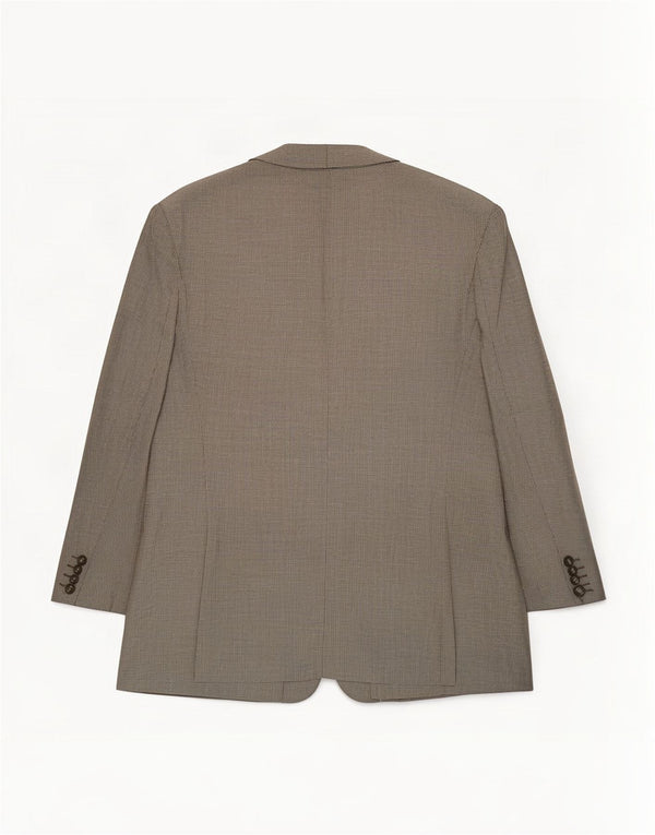Jaqueta blazer masculina de 2 botões Marks & Spencer Reino Unido 48 2XL lã marrom